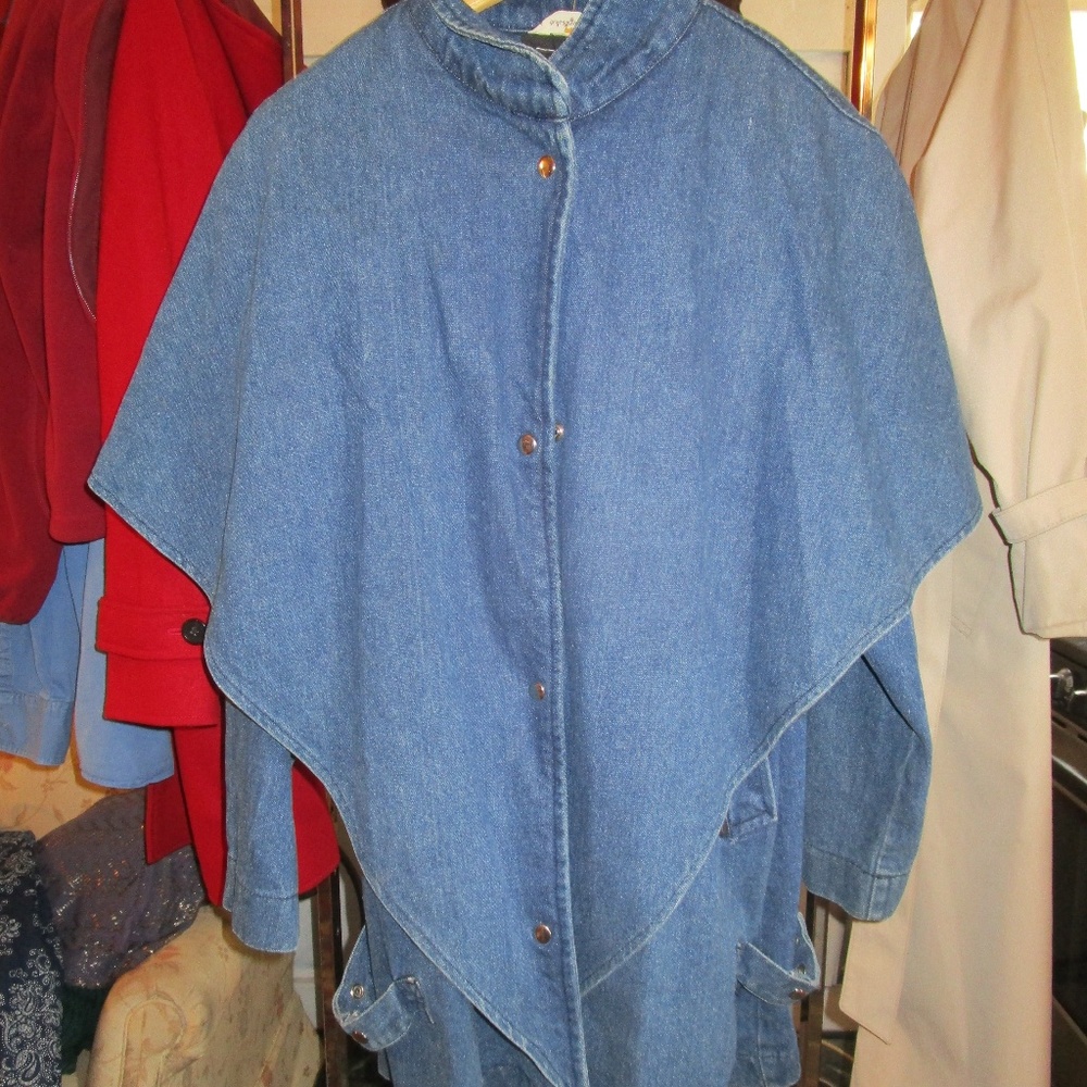 Unusual Jean Jacket & Cape In One Dungaree Coat